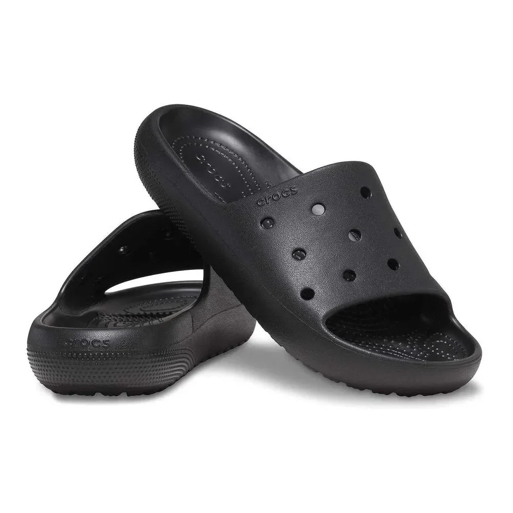 Crocs Classic Slides V2 Black Unisex mens 5 womens 7 Iconic Comfort Sandals